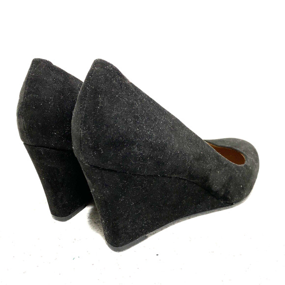 A New Day black faux suede wedge heel pumps career shoes US size 8M classic look - Picture 5 of 10